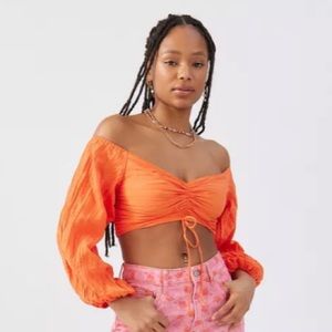 Urban Outfitters Long Sleeve Off-The-Shoulder Top